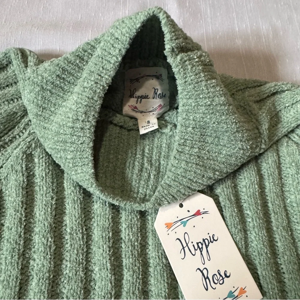 NWT Hippie Rose Sage Green Ribbed Sweater Super‎ Soft Size S